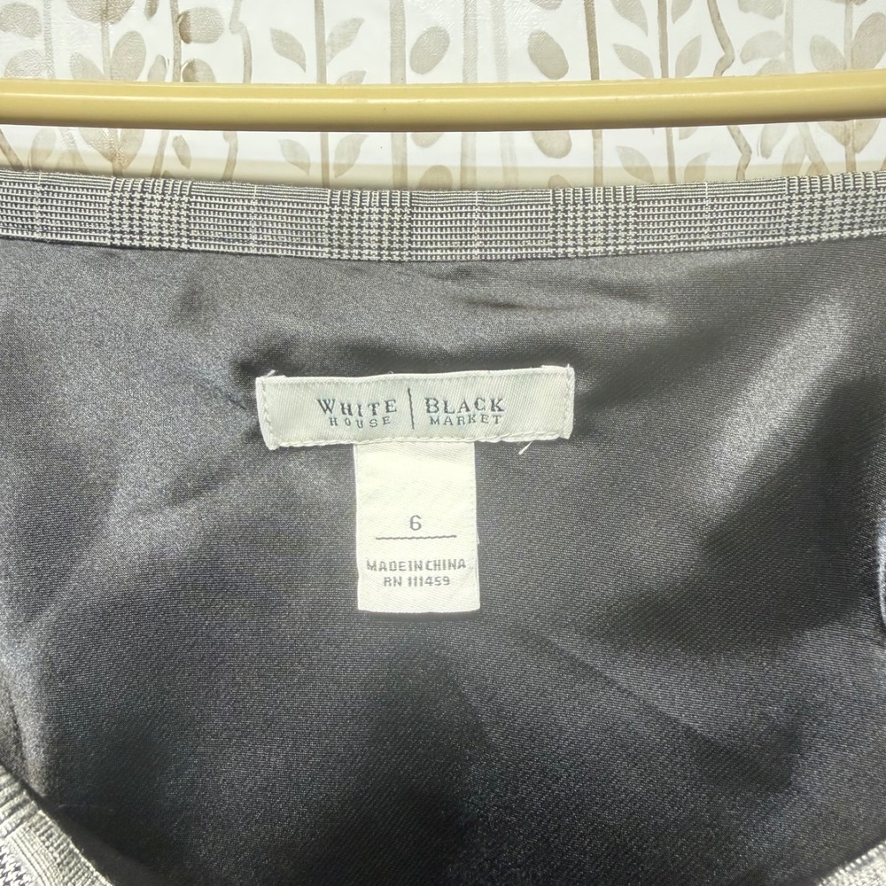 White House Black Market Skirt Womens 6 Grey Plaid Ruffle Flounce Hem Vintage - Picture 4 of 8